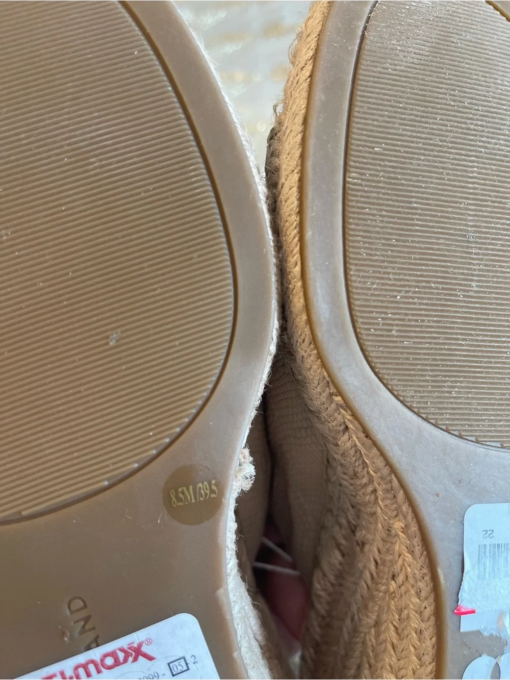Lucky Brand Cream Textured Espadrille Wedge Slides genuine leather bone 8.5